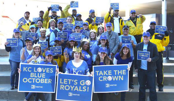 Visit KC team showing their Royals Spirit